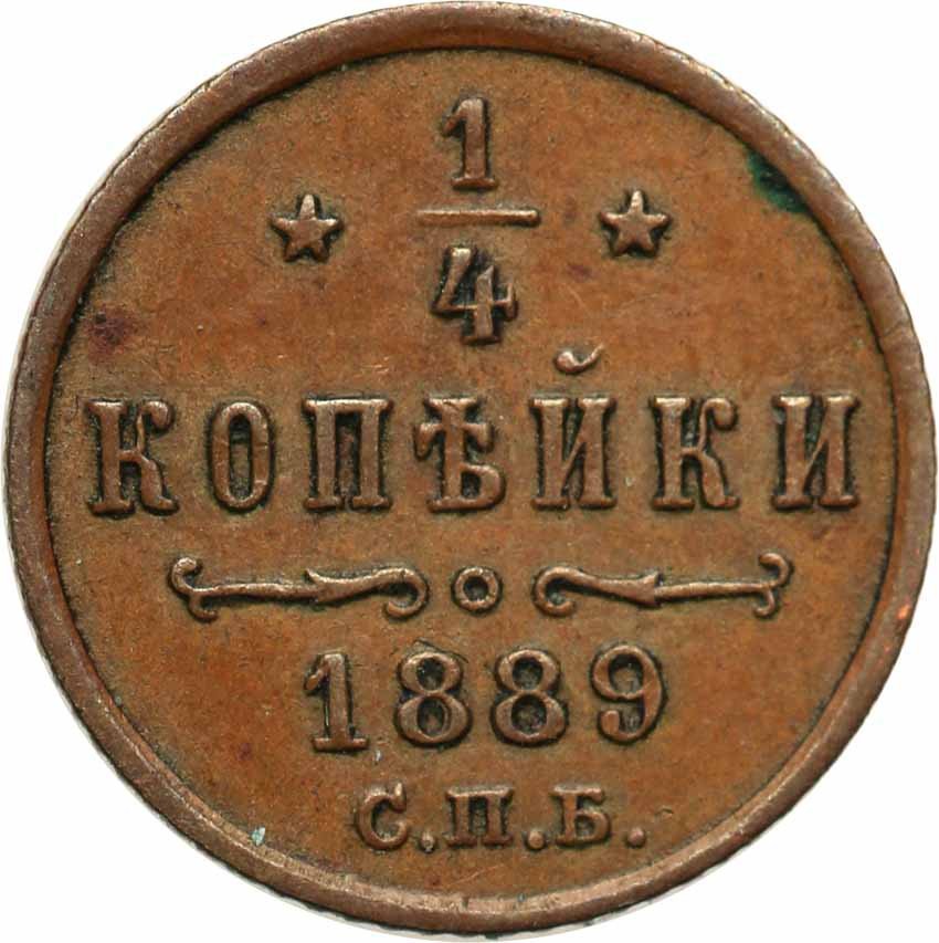 Rosja. Aleksander lll. 1/4 kopiejki 1889 СПБ, Petersburg